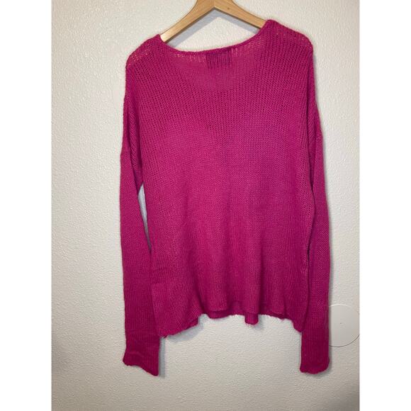 Wildfox White Label Preppy Hot Pink Knit Heart Flag Graphic Sweater Medium - Picture 2 of 12